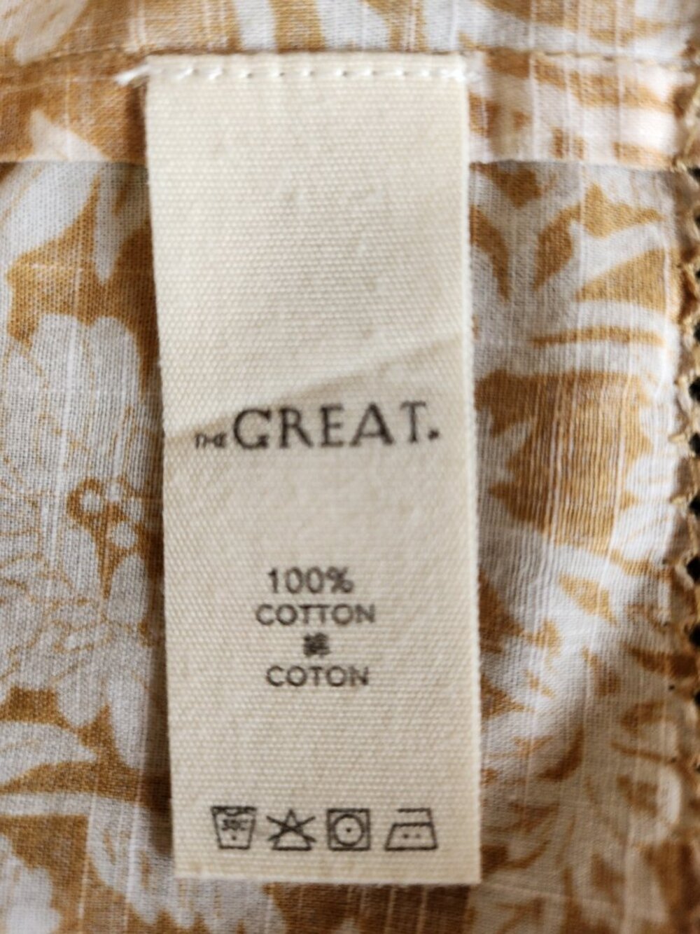 THE GREAT. The Garland Top in Oat‎ Wild Brush Floral Size 1/US Size S - Picture 6 of 10